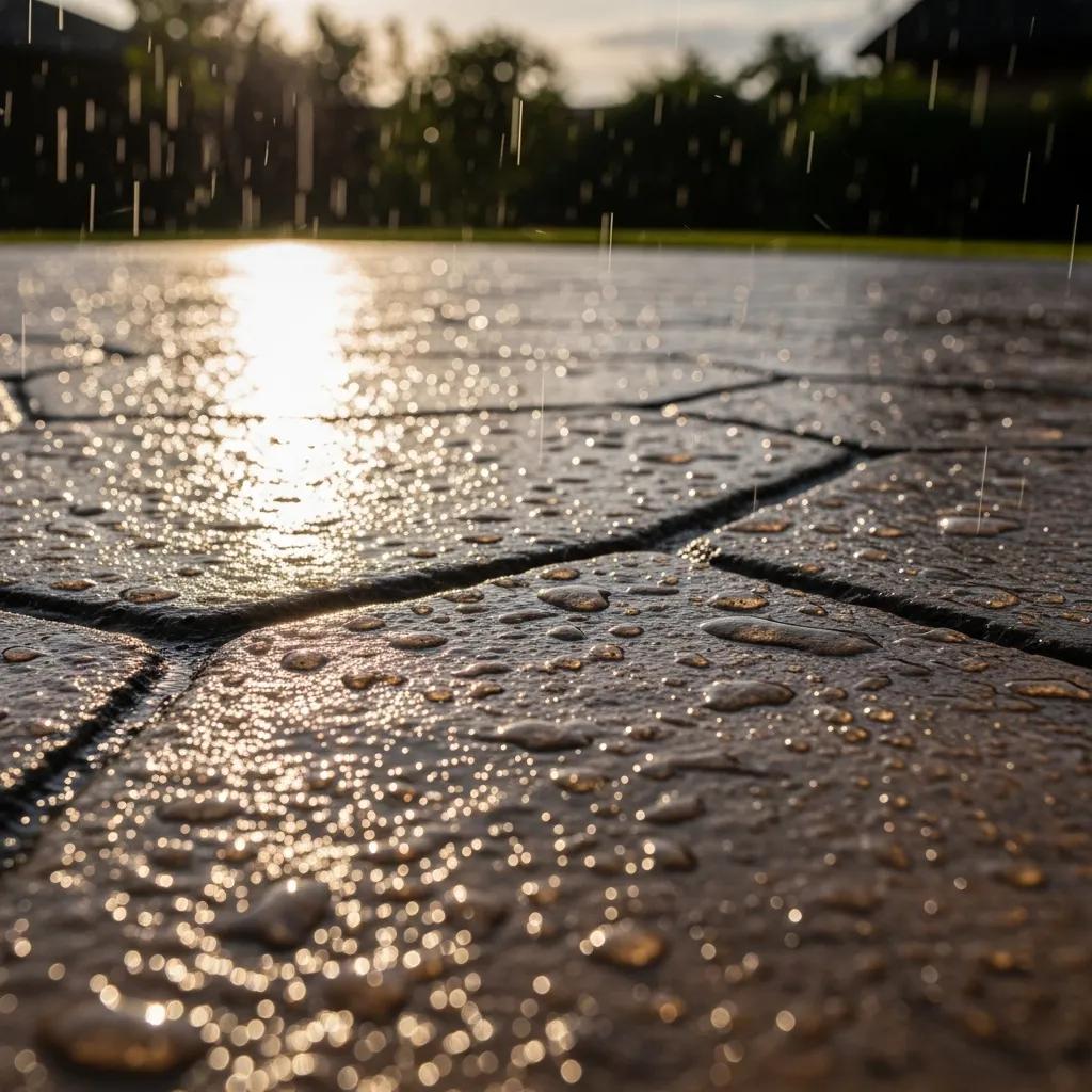 Close-up of durable decorative concrete surface showcasing texture and finish